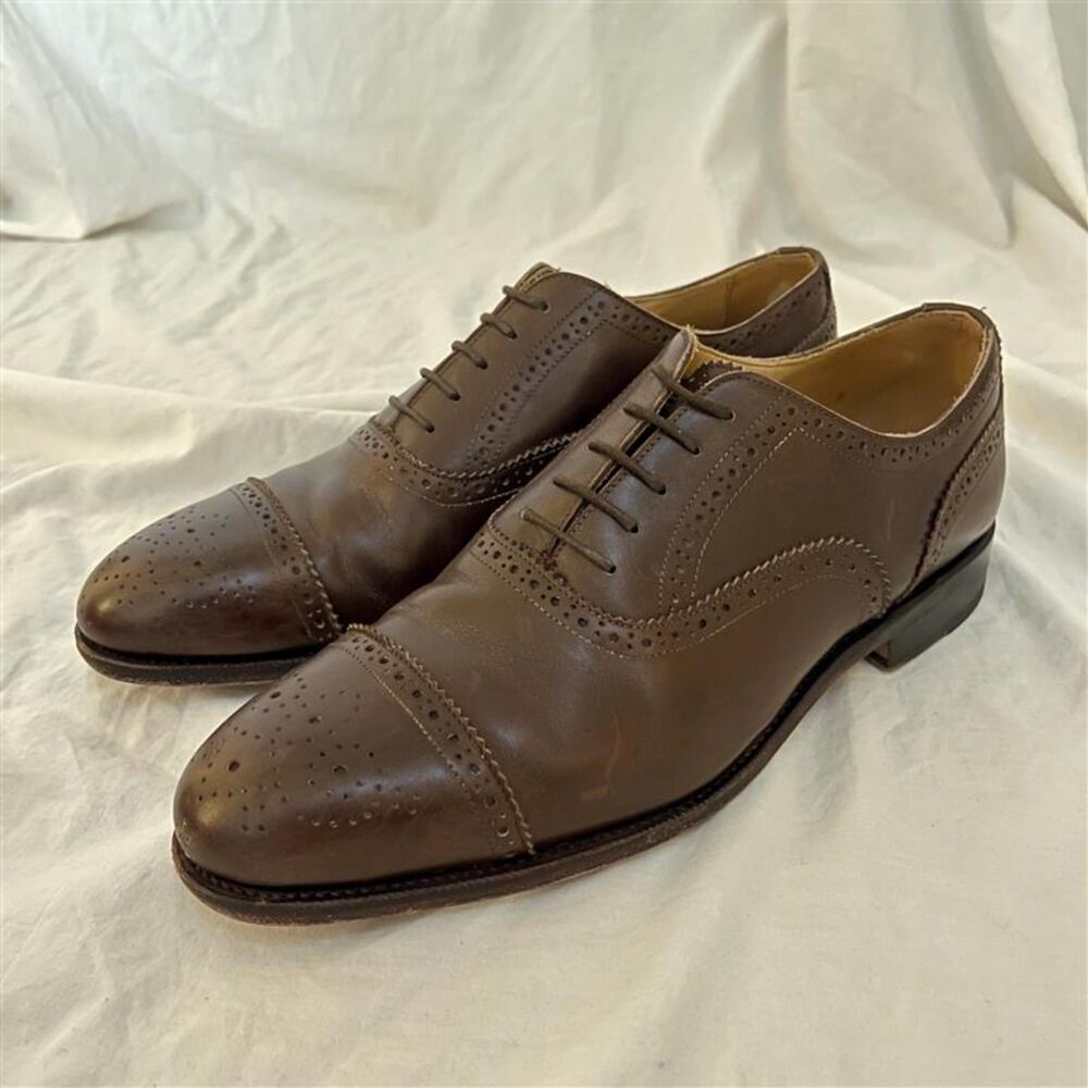 Meermin Brown Leather Oxford Dress Shoes - UK 8 (US 9)